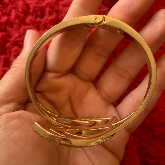 T Tahari and I.N.C. Crystal Bypass Bangle Bracelet - Picture 8 of 16